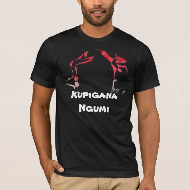 Camiseta africano Kupigana Ngumi de los artes marciales de (Anverso)