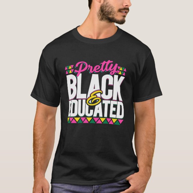 Camiseta Africano Negro bonito Y Educado (Anverso)