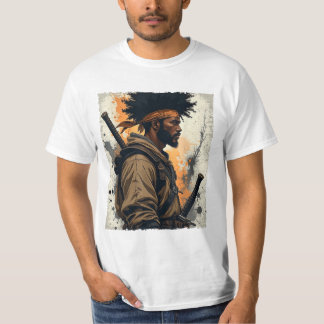 Camiseta Africano Samurai Afro Americano Bushido Warrido Ka