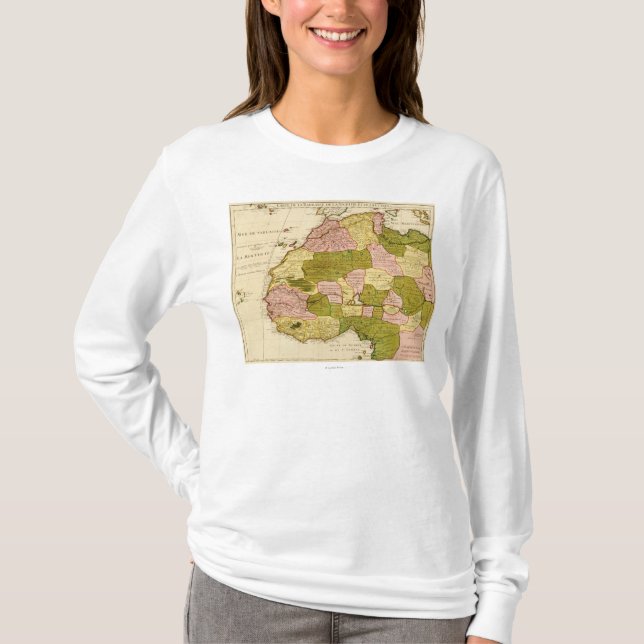 Camiseta AfricaPanoramic occidental MapWestern África 3 (Anverso)