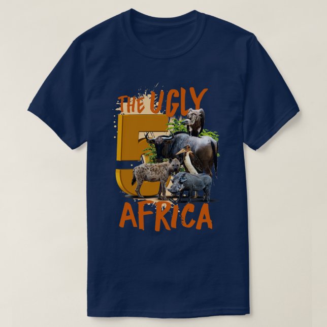 Camiseta Africas UGLY Cinco Animales (Diseño del anverso)