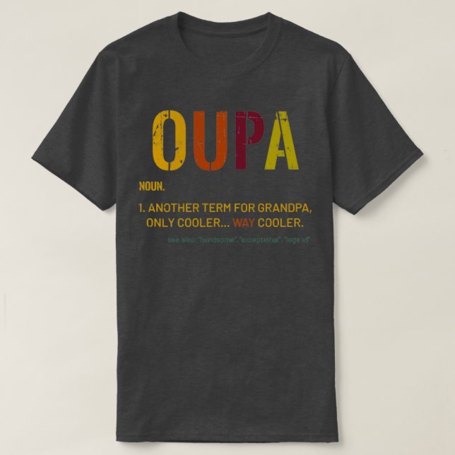 Camiseta Afrikaans Grandpa Oupa Funny Definition Guay Retro (Diseño del anverso)