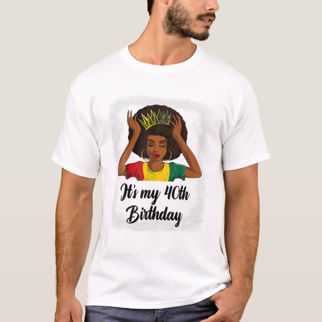 Camiseta Afro 40th Birthday (Anverso)