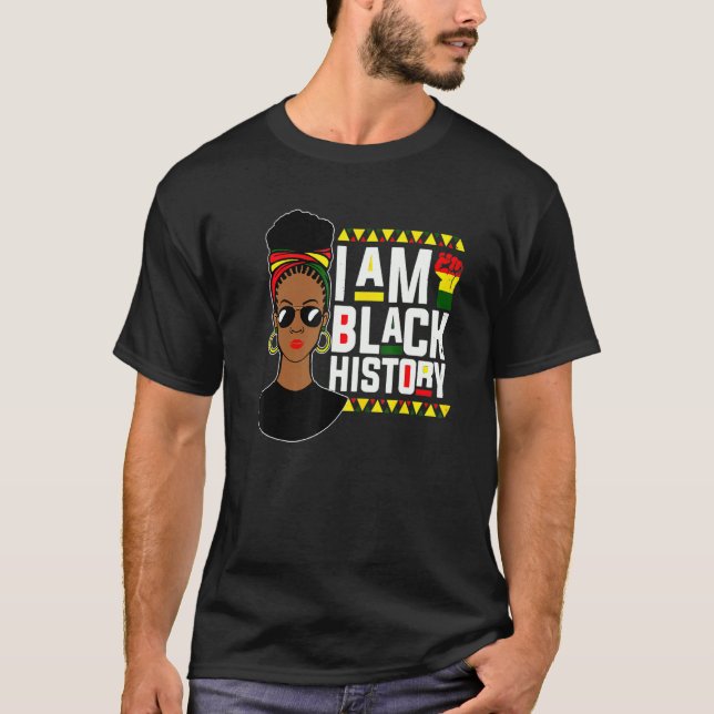 Camiseta Afro American Afrocentric I Am Black History Month (Anverso)