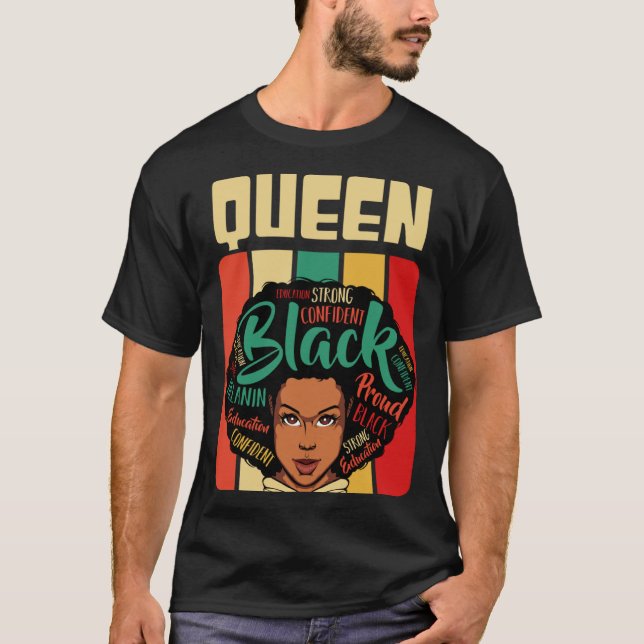 Camiseta Afro Black Queen Melanin Anti Rassism African Woma (Anverso)
