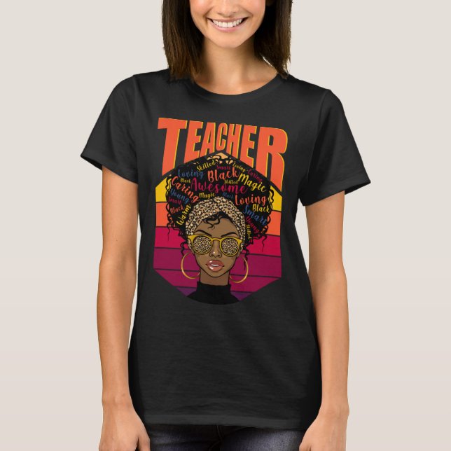 Camiseta Afro Black Women Teacher Melanin Smart African Ame (Anverso)