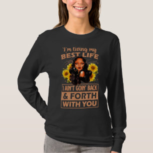Camiseta Afro-Chica girasol vivo mi mejor vida negro