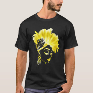 Camiseta Afro de Oro Mujer Negra Mes de Historia Negra Áfri