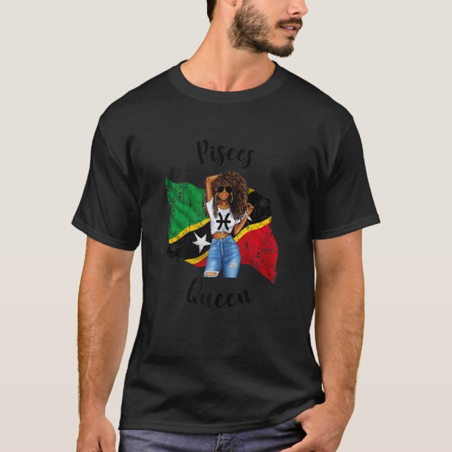 Camiseta Afro de San Cristóbal y Nieves Reina Africana (Anverso)