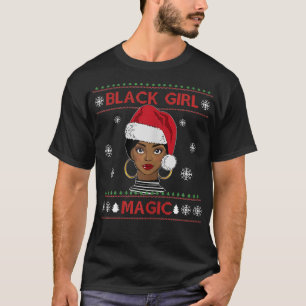 Camiseta Afro Diva Chica Negro Santa Hat Melanin Reina