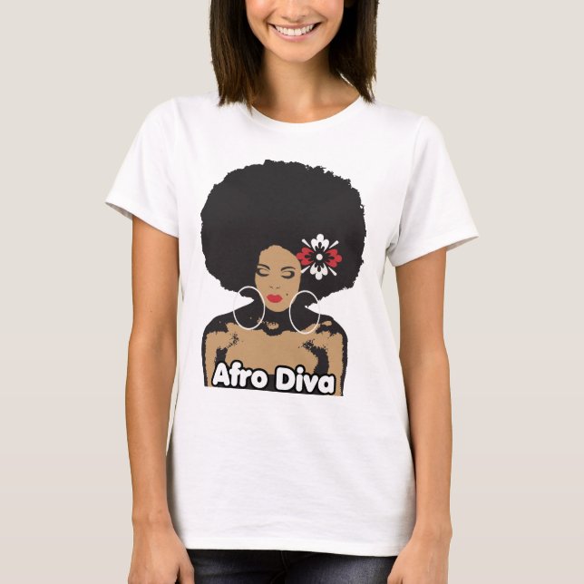 Camiseta Afro Diva Para Damas (Anverso)