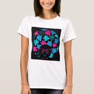 Camiseta Afro Diva Turquesa y Rosa Caliente