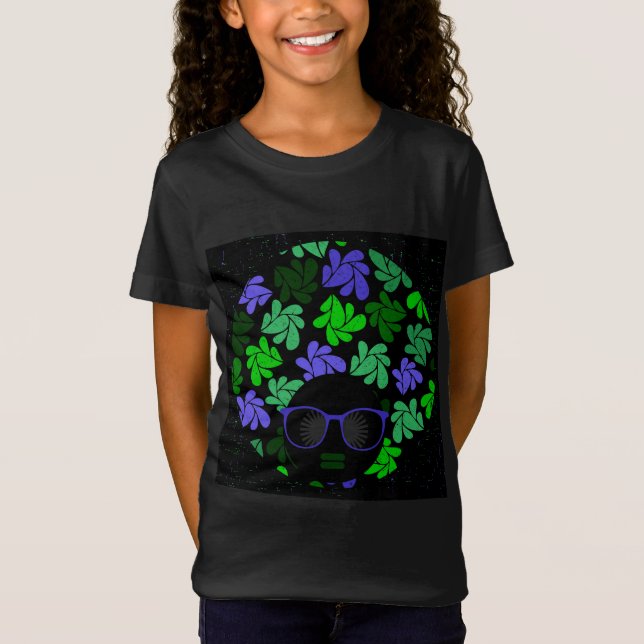 Camiseta Afro Diva Verde y Azul (Anverso)