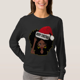 Camiseta Afro Diva Wining Ojo Feliz Navidad Melanin Quee