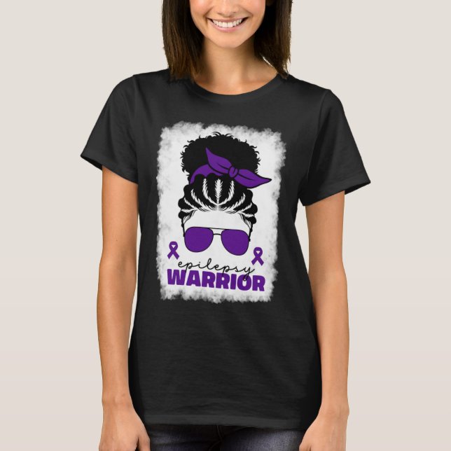Camiseta Afro Epilepsy Warrior For Black Women Epilepsy Awa (Anverso)