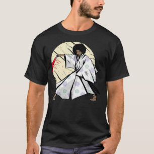 Camiseta Afro Female Samurai Black Warrior 