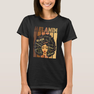 Camiseta Afro fuerte negro ama a Melanin afroamericano Wo