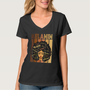 Camiseta Afro fuerte negro ama a Melanin afroamericano Wo
