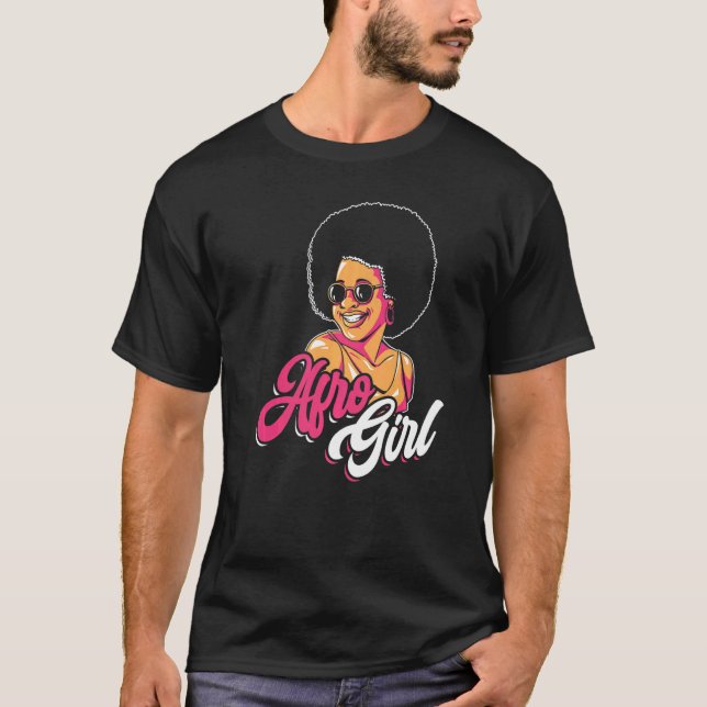 Camiseta Afro Girl Afrocentric Black Pride Afro Hair  1 (Anverso)