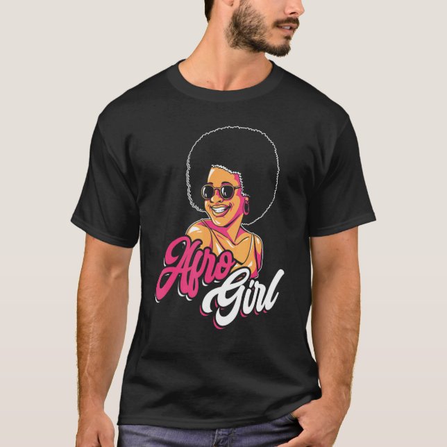 Camiseta Afro Girl Afrocentric Black Pride Afro Hair 1 (Anverso)
