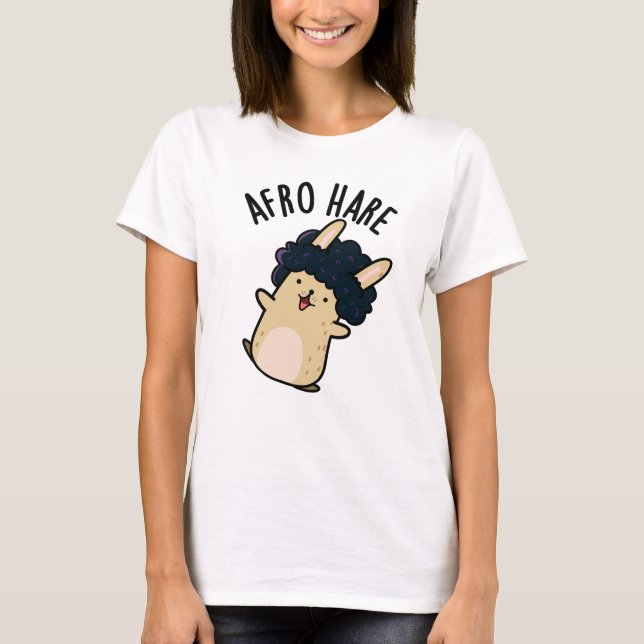 Camiseta Afro Hare Conejo Gracioso Con Afro Pun (Anverso)