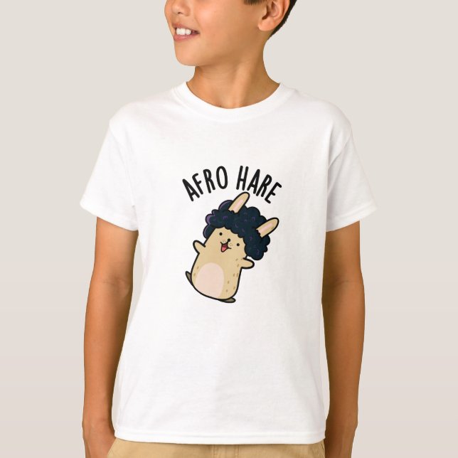 Camiseta Afro Hare Conejo Gracioso Con Afro Pun (Anverso)