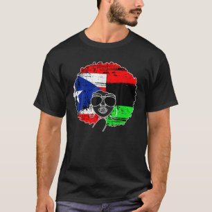 Camiseta AFRO LATINA DE PUERTO RICO Boricua Bandera de Puer
