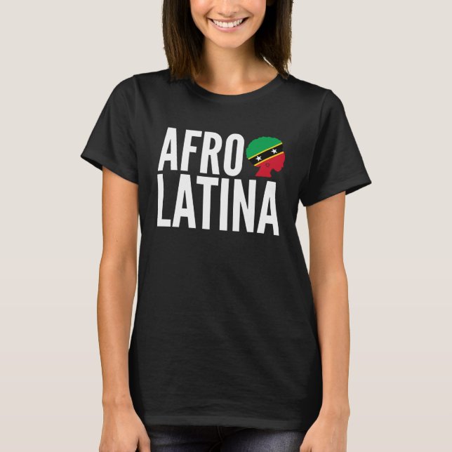 Camiseta Afro Latina Queen Creole Saint Kitts & Nevis Afro  (Anverso)