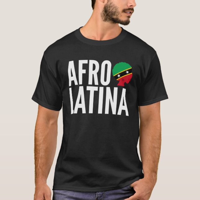 Camiseta Afro Latina Reina Creole Saint Kitts y Nevis Afro (Anverso)