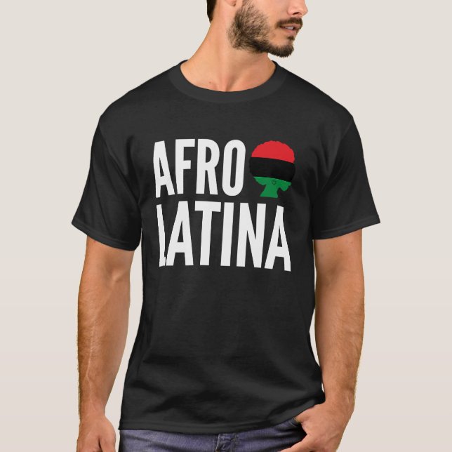 Camiseta Afro Latino Negro Bandera Africana Afro Orgullo Am (Anverso)