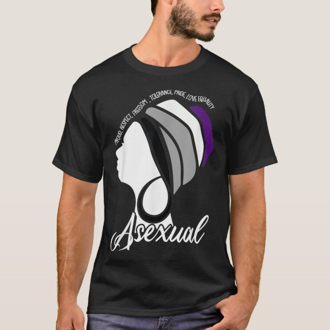 Camiseta Afro Melanin Orgullo de mujer negra LGBTQ asexual (Anverso)