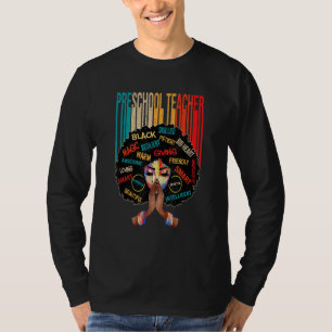 Camiseta Afro Melanin, profesor de preescolar negro, afroam