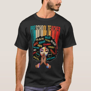 Camiseta Afro Melanin, profesor de preescolar negro, afroam