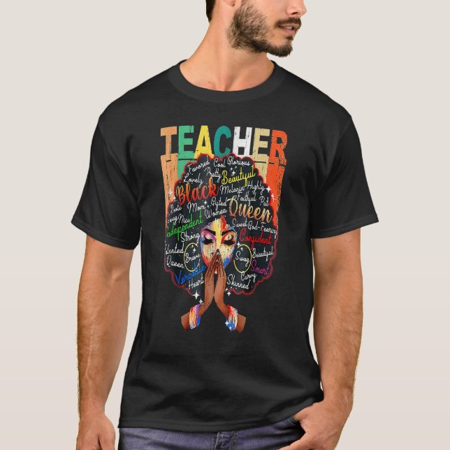 Camiseta Afro Melanin, profesor negro, profesor negro, retr (Anverso)