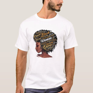 Camiseta Afro Melanin Queen Tee Fuerte África Natural Negra