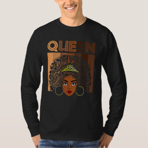 Camiseta Afro Melanin Reina Chica ropa estadounidense