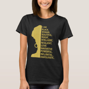 Camiseta Afro Melanin Soy Mujer Negra Belleza Mágica Unap