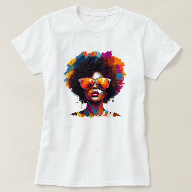 Camiseta afro-Moda gafas de sol (Diseño del anverso)