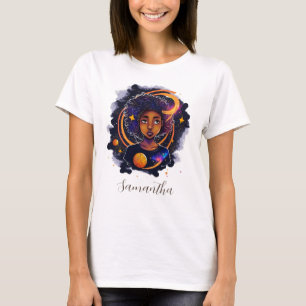 Camiseta Afro-mujer del sistema solar