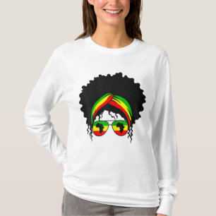 Camiseta Afro negro inteligente ama a melanina norteamerica