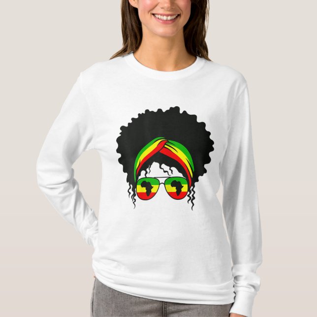 Camiseta Afro negro inteligente ama a melanina norteamerica (Anverso)