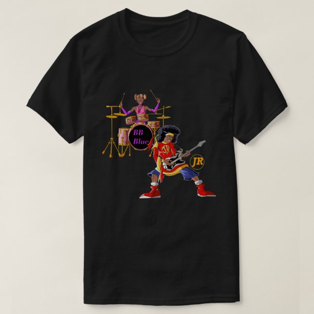 Camiseta Afro, niño y hermana (Diseño del anverso)