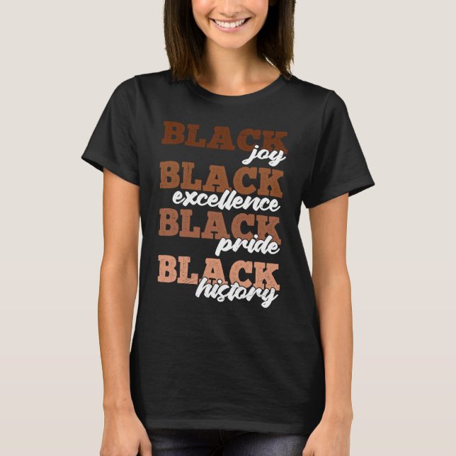 Camiseta Afro orgulloso de piel negra negro negro África 1 (Anverso)