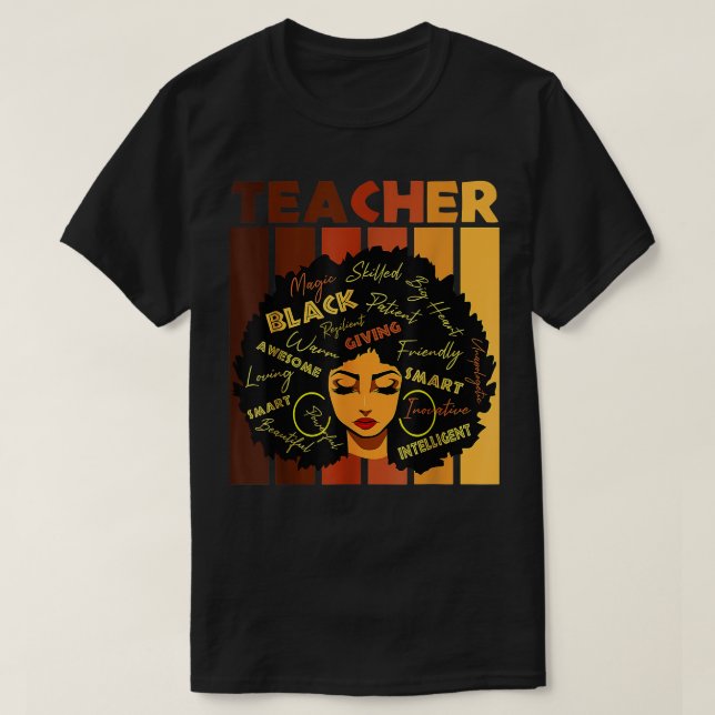 Camiseta Afro, profesora de Black Smart, ama a una mujer af (Diseño del anverso)