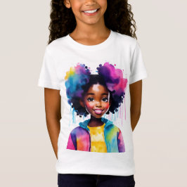 Camiseta Afro Puffs Black Chica Rainbow Hair