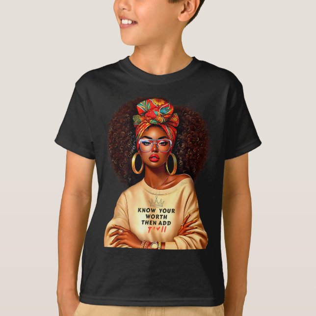 Camiseta Afro Queen Black Woman African Melanin Black Histo (Anverso)