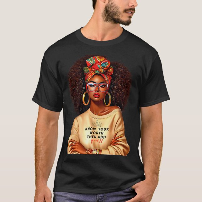 Camiseta Afro Queen Black Woman African Melanin Black Histo (Anverso)