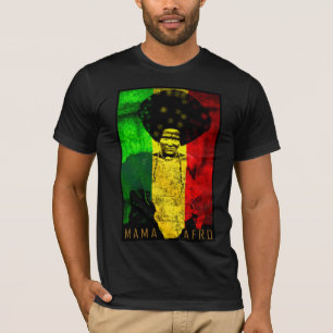 Camiseta Afro - reggae del mapa de mamá Afro África