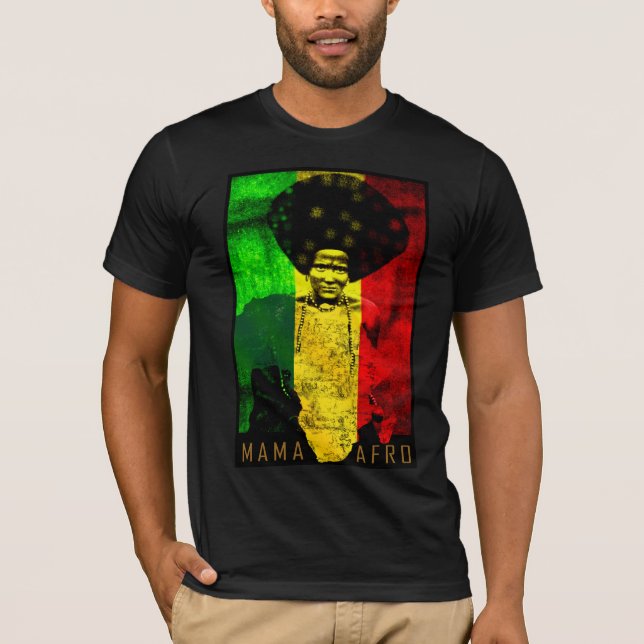 Camiseta Afro - reggae del mapa de mamá Afro África (Anverso)