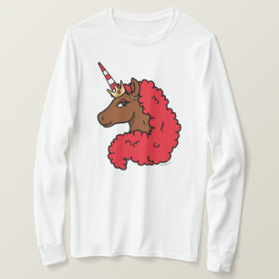 Camiseta Afro rojo unicornio